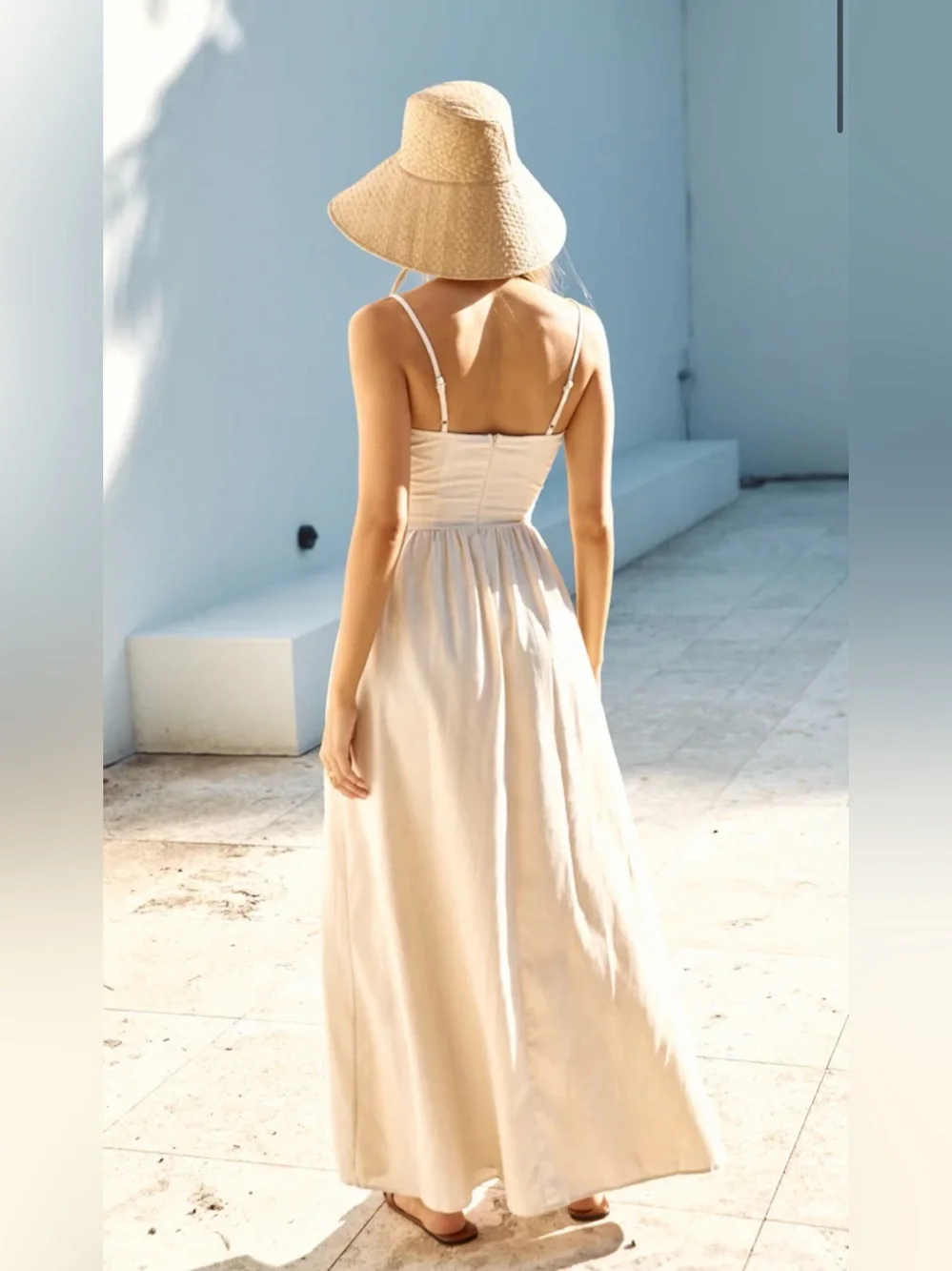 NWT Seven Wonders Zephy Linen Maxi Dress Sand Beige M - Picture 3 of 16